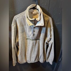 Moraine Lake Heather Gray Pullover with Button Accent